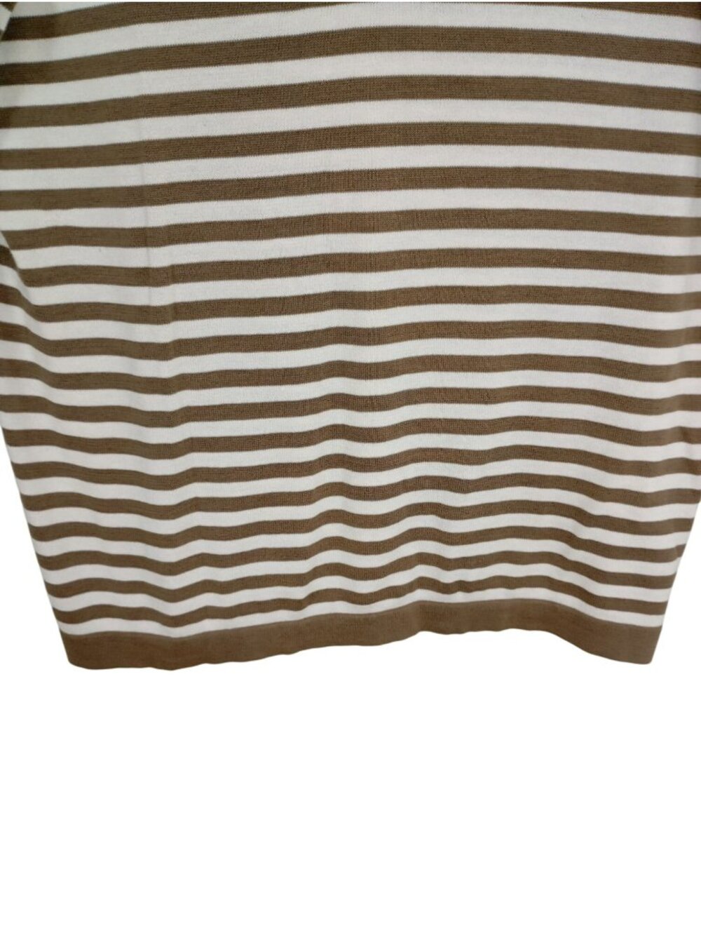 Tori Richard Mens Brown & White Striped Short Sleeve Polo Shirt Size L 100% Cott - Picture 5 of 8